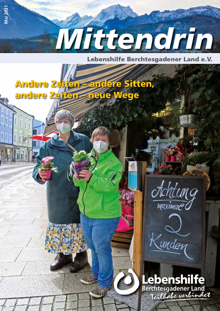 Titelseite der Zeitschrift Mittendrin, Ausgabe Mai 2021