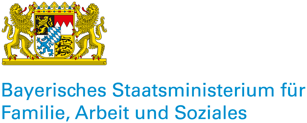 Sie sehen das Logo des Bayerischen Staatsministeriums für Familie, Arbeit und Soziales