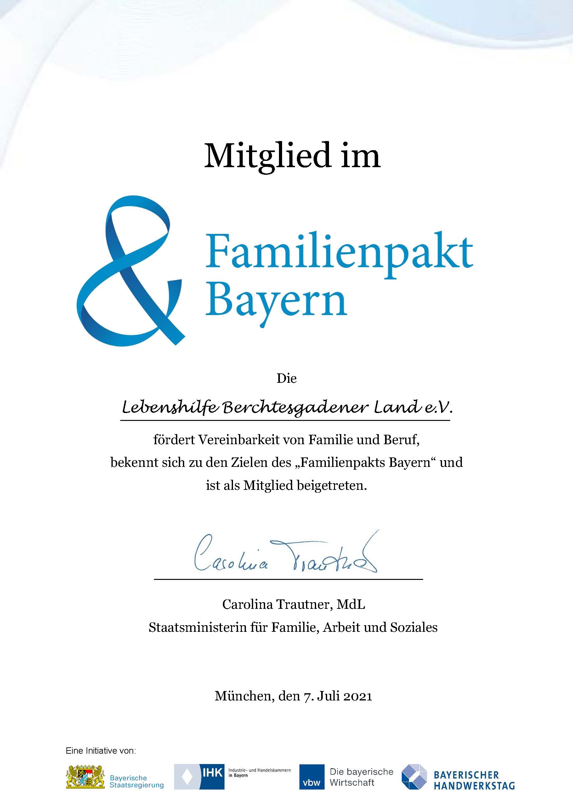 mitgliedsurkunde familienpakt