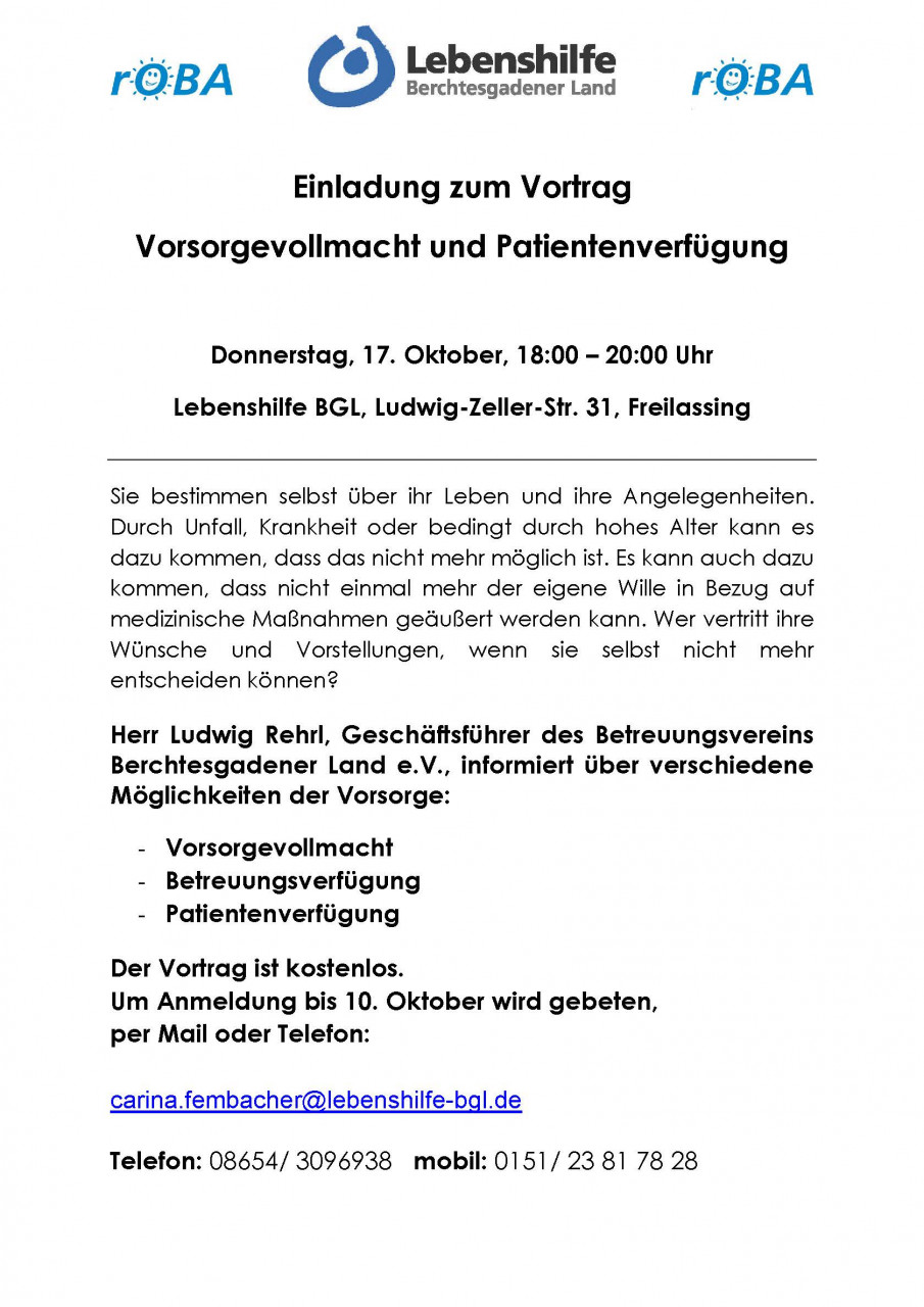 Vorsorgevollmacht und Patientenverfügung
